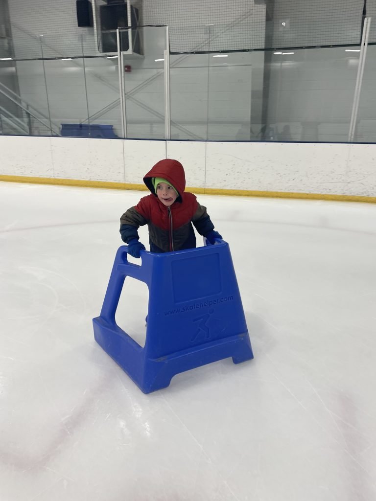 student ice skating